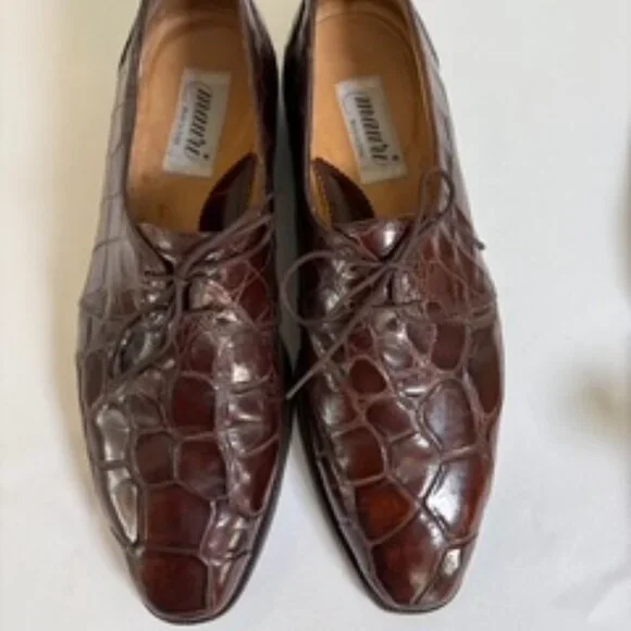Mauri men’s dress shoes, handmade from genuine alligator leather size Mens 9.5 - Picture 1 of 13